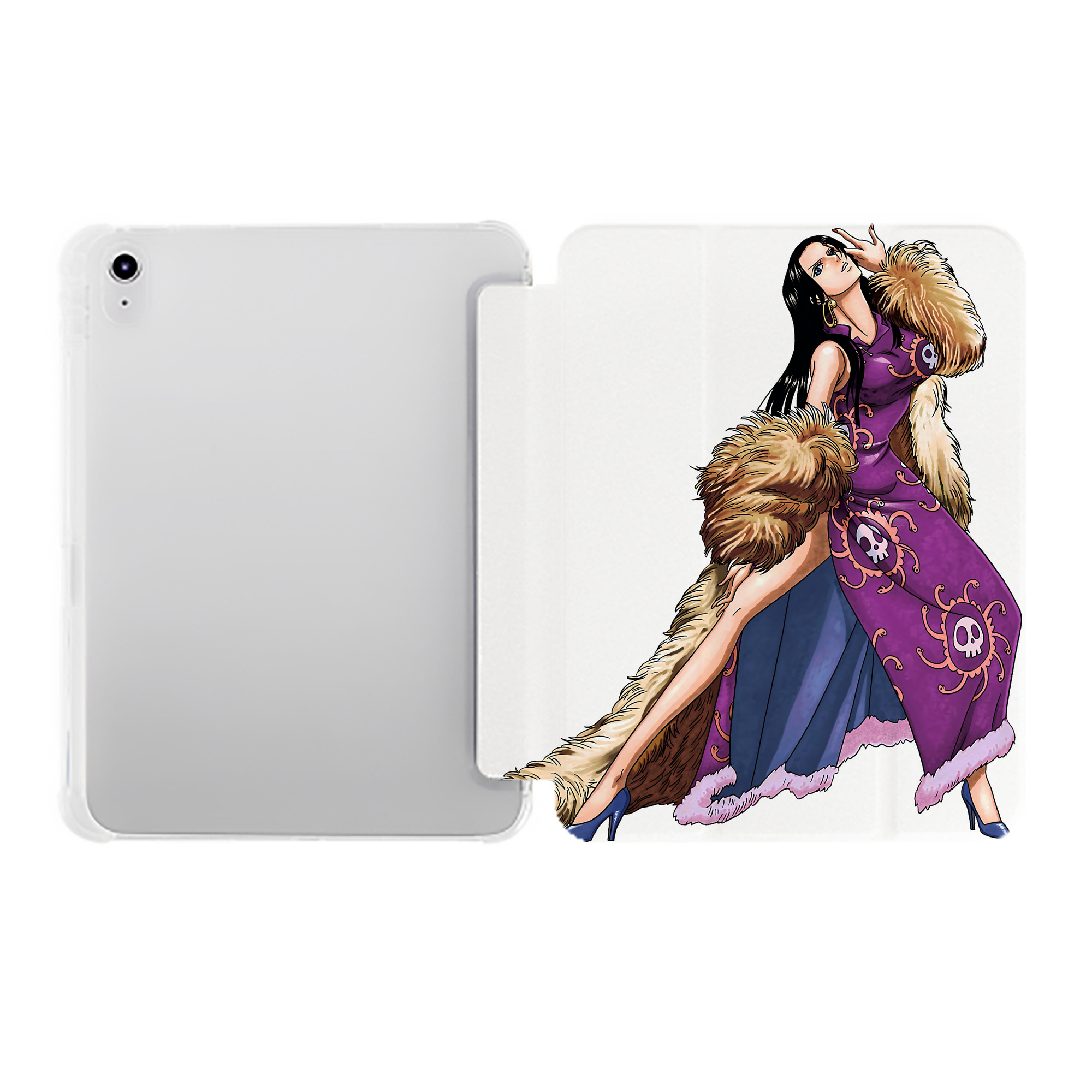 （画像用） ワンピース ボア・ハンコック ONE PIECE Boa·Hancock IPad ケース ペン収納付き 三つ折りスタンド PUレザー×シリコン 対応機種9.5/10.5/10.9インチ